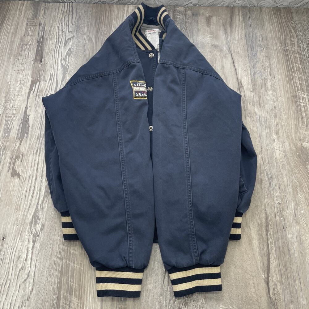 Disney Pooh Jacket Bomber Blue Snap Zip Bear Essentials Embroidered Vintage sz S - Picture 9 of 16